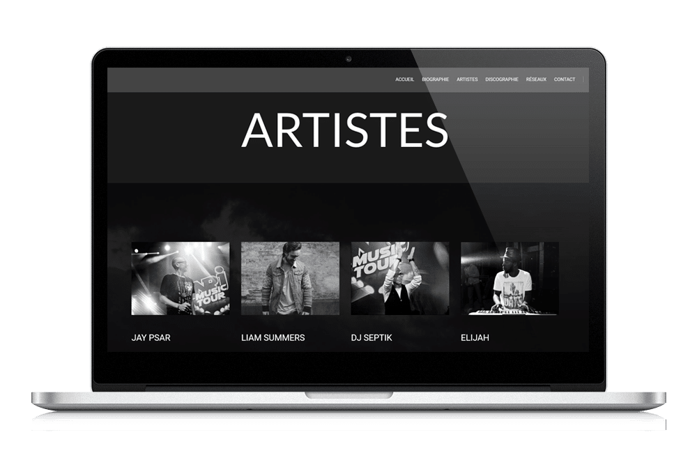 Site One page pour Artistes
